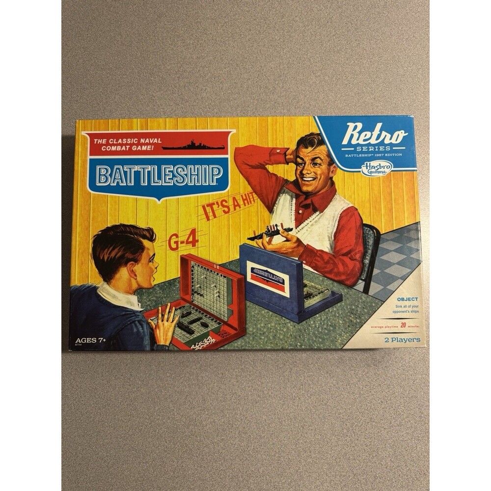 Hasbro Retro Series Battleship 1967 Edition Board Game  w/ Original Instructions